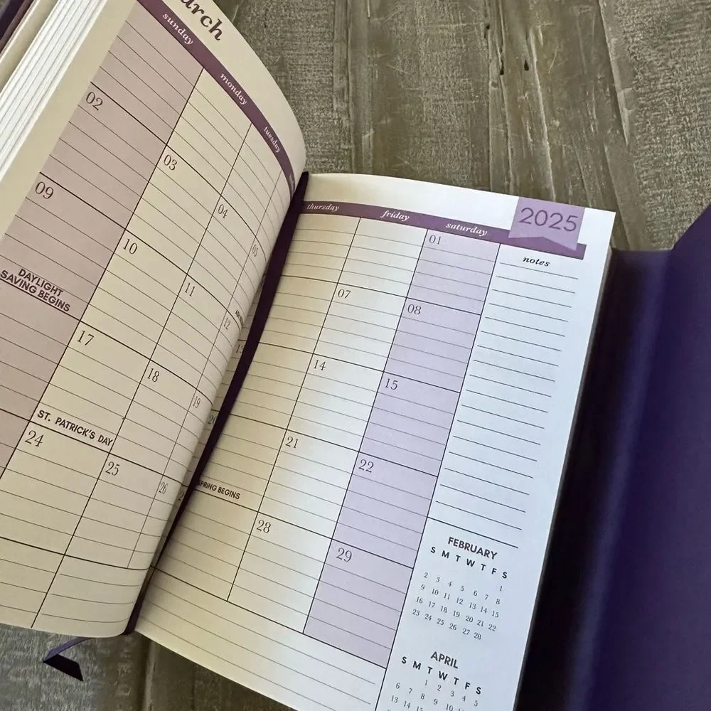 Faith Cross Purple Leatherette Planner Book